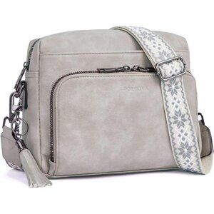 Crossbody Purses for Women Trendy,  Vegan Leather Medium Crossbody Bag